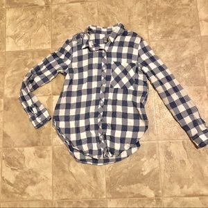 Aerie Blue Plaid Button Down Shirt